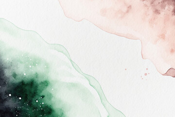 Abstract watercolor background. Green and beige watercolor texture. Artistic digital wallpaper.