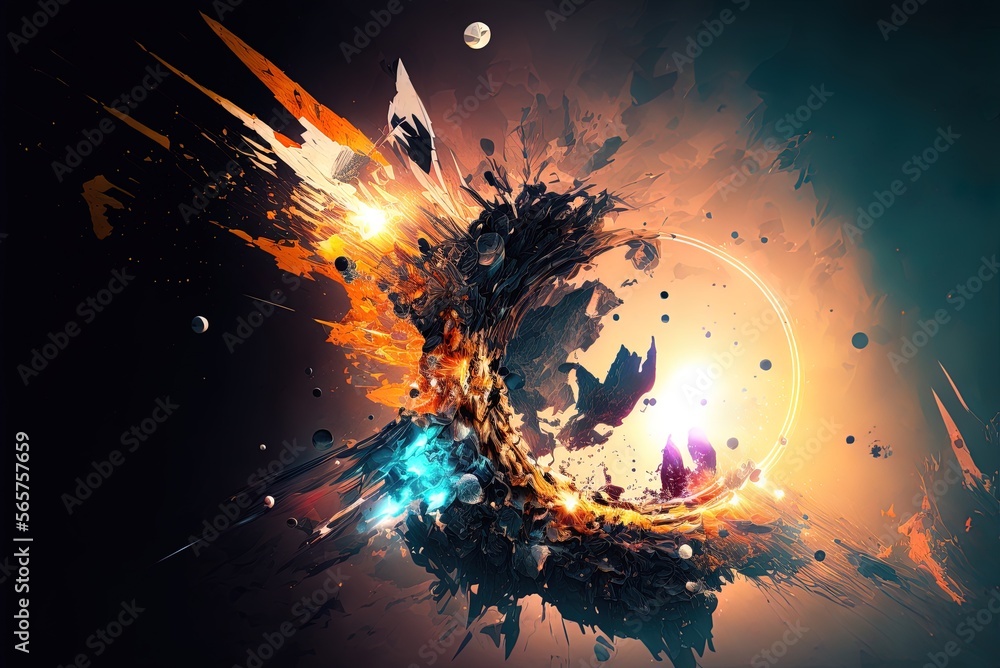 Poster abstract digital art from the future generative ai