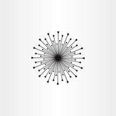 Obraz premium Dandelion Flower Abstract Logo Icon
