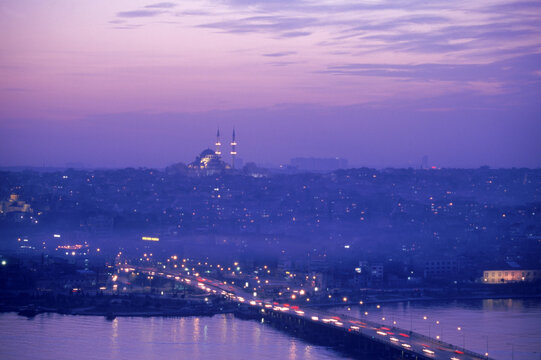 Purple sky over Istanbul.