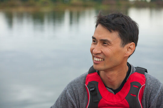 Portrait of biologist of BC Purple Martin Recovery Program, Crescent Beach, British Columbia, Canada