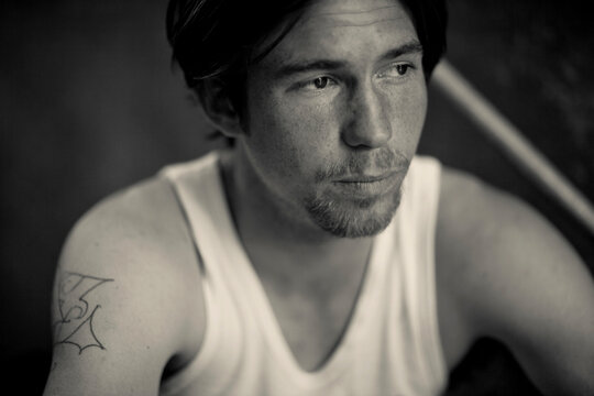 Homeless young adult hangs out in an alley in Seattle's University District.