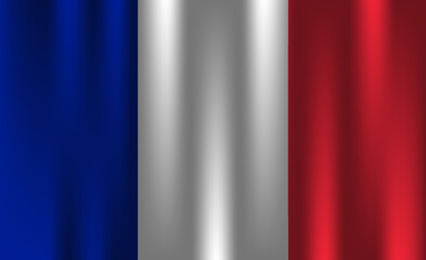 flag of france country nation symbol 3d textile satin effect  background wallpaper vector