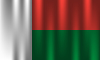 flag of madagascar country nation symbol 3d textile satin effect  background wallpaper vector