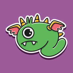 cute monster cartoon doodle design for coloring, backgrounds, stickers, logos, symbol, icons and more