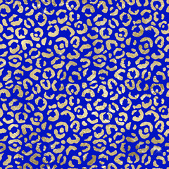 Seamless pattern with blue flowers-DC Blue Glam Leopard Digital Paper