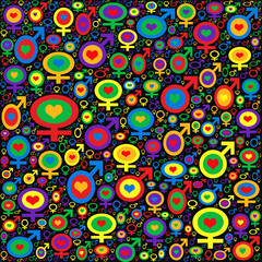 seamless LGBT coloured love pattern