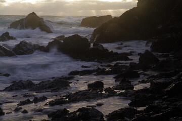 Landscape photo of the sea and violent waves. 