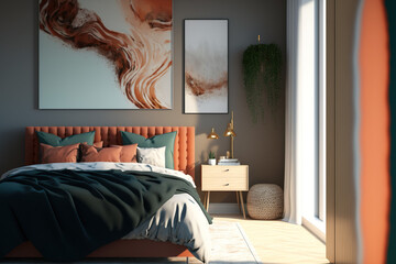 Modern organic bedroom, contemporary