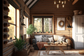 Modern organic living room, contemporary