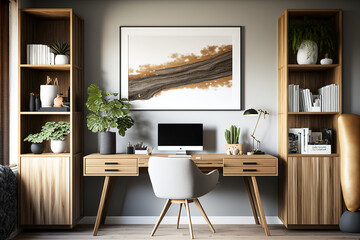 Modern organic home office space, contemporary