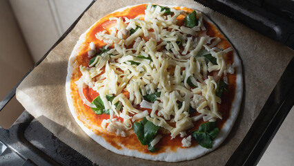 自家製ピザイメージ｜焼いていないピザ