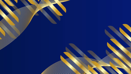 Luxury Gold Dark Blue Gradient Vector Background. Vector Illustration.