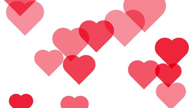 Rain love heart happy valentine day icon footage