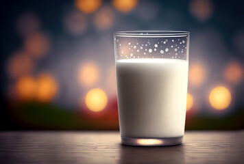 milk with bokeh background ,generative ai