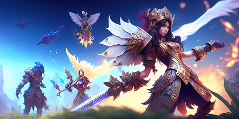 MOBA, Video Game concept art generative ai