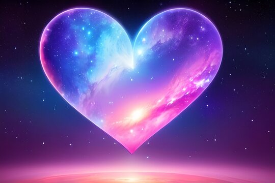 Colorful Galactic Heart, made with genertive ai