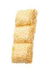 Delicious sesame kozinaki bar isolated on white