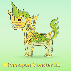 Himmapan monster cartoon SD style.