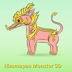 Himmapan monster cartoon SD style.
