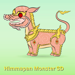 Himmapan monster cartoon SD style.