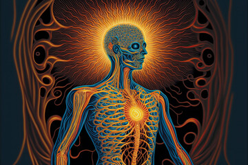 Human Energy Body showing the Immune and Nervous System