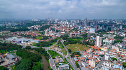 Fototapeta na wymiar Aerial view of the city of Sorocaba, Brazil. city ​​center