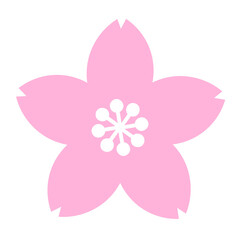 Fototapeta premium シンプルな桜のイラスト 白