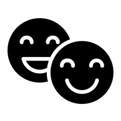 Happy mood glyph icon