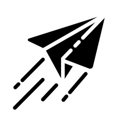 Paper plane glyph icon