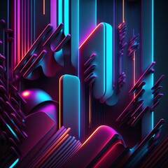 Abstract neon background. Generative Ai