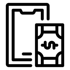 Online payment line icon