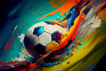 Piłka nożna abstrakcja 3 - obrazy, fototapety, plakaty