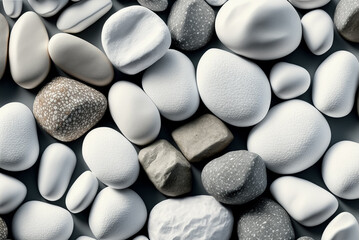 Pattern of many white and gray stones. Generative AI
