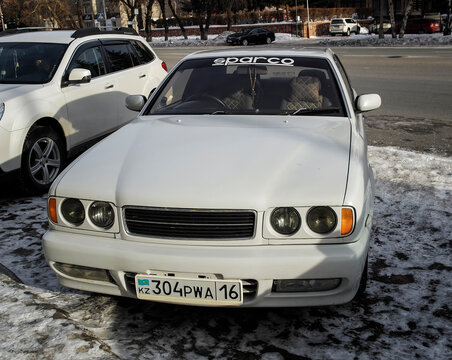 kazakhstan, Ust-Kamenogorsk, january 11, 2023: Nissan Laurel seventh generation (C34; 1993&ndash;1997)