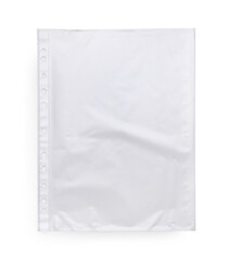 Punched pocket isolated on white, top view