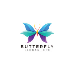 gradient butterfly logo design colorful icon