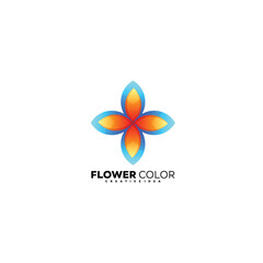 beauty flower design colorful logo symbol