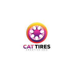 paint tires logo colorful design gradient vector