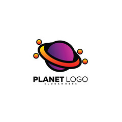 planet icon logo colorful design vector