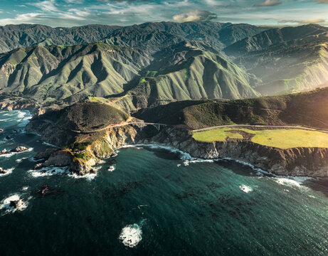 Aerial of Big Sur Coastline