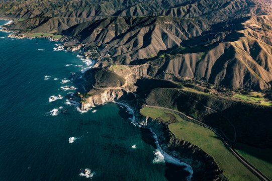 Aerial of Big Sur Coastline