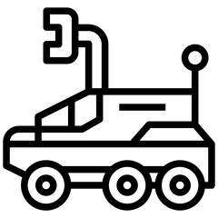 Satellite car line icon