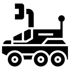 Satellite car glyph icon