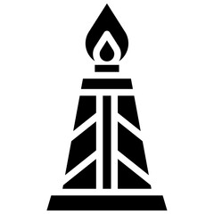 Gas industry glyph icon