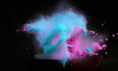 Obraz na płótnie Canvas color powder explosion created with generative AI