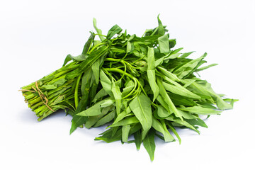 Kale green or kangkung in Indonesia isolated on white background.