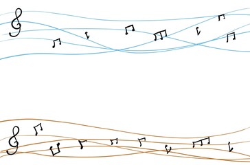 音楽音符　背景フレーム素材