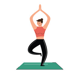 woman in yoga posture vector illustration

