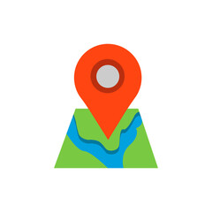 vector icon location, map isolated on white background